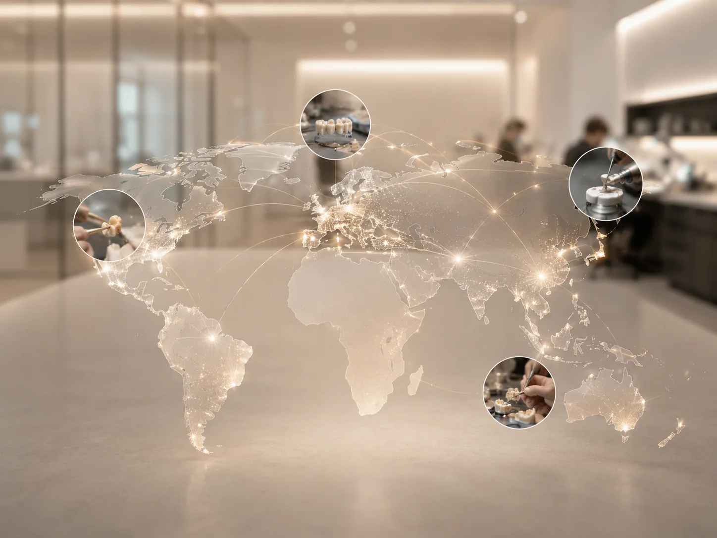 Symbolische globale Vernetzung der Zahntechnik
